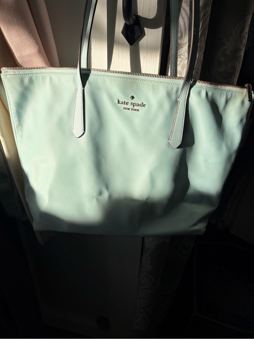 kate spade Mint Green Tote with Gold Logo